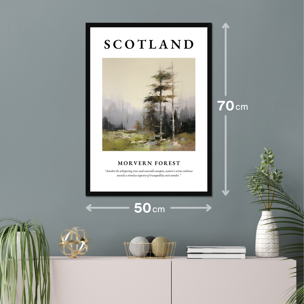 Poster of Morvern Forest hanging on a wall