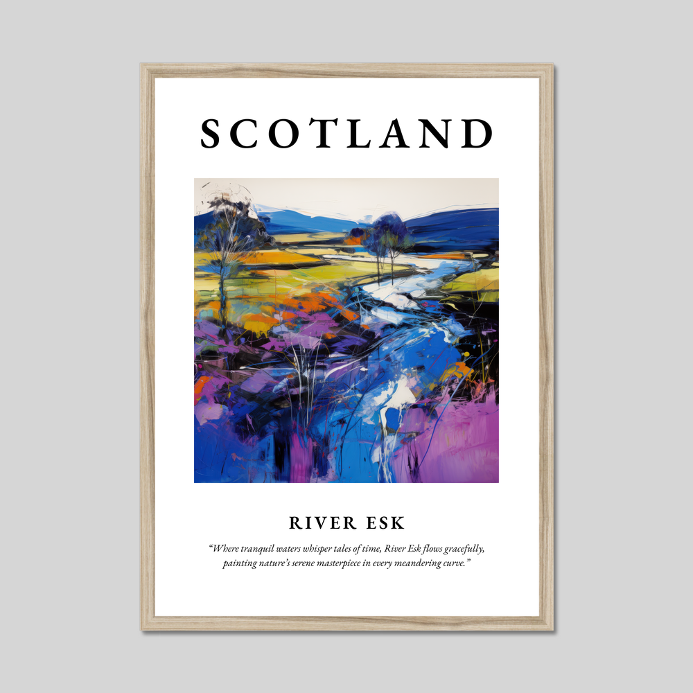 Poster in a natural frame with the word Scotland