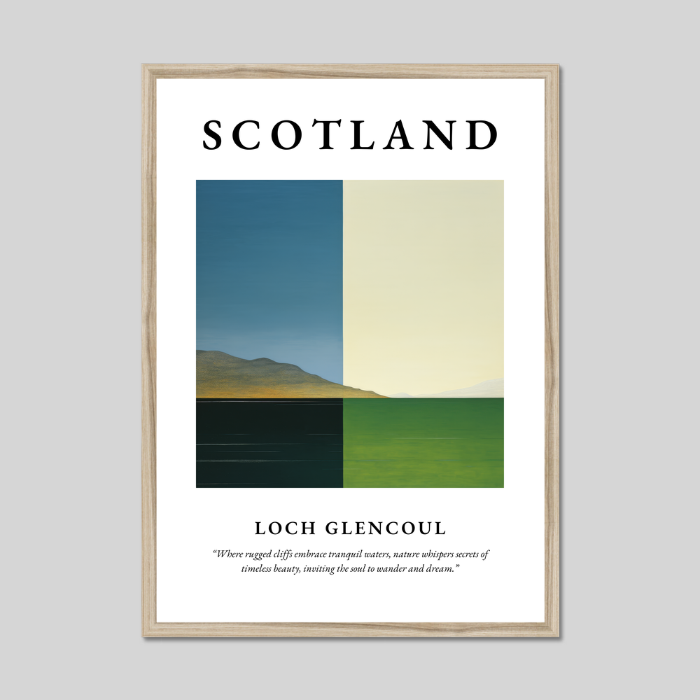 Poster in a natural frame with the word Scotland