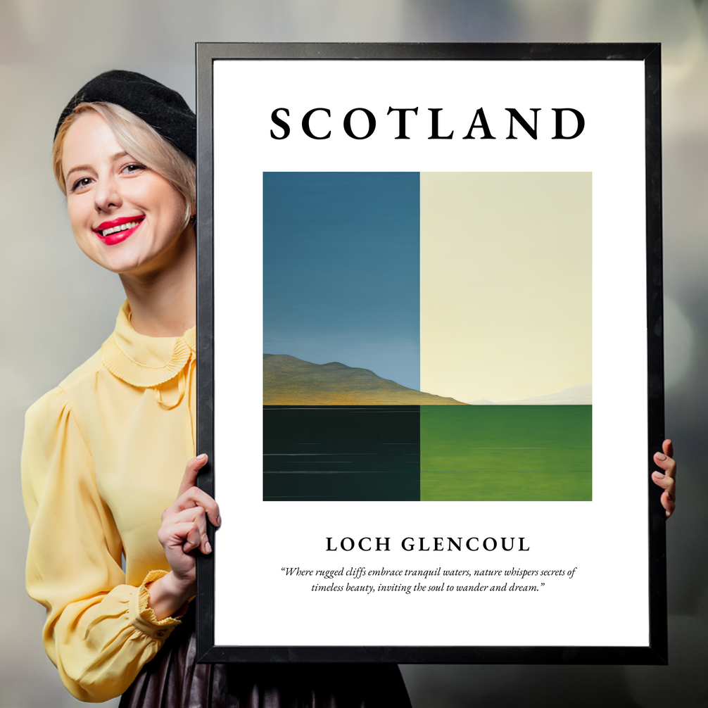 Person holding a poster of Loch Glencoul