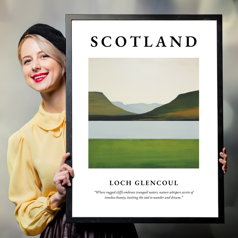 Person holding a poster of Loch Glencoul