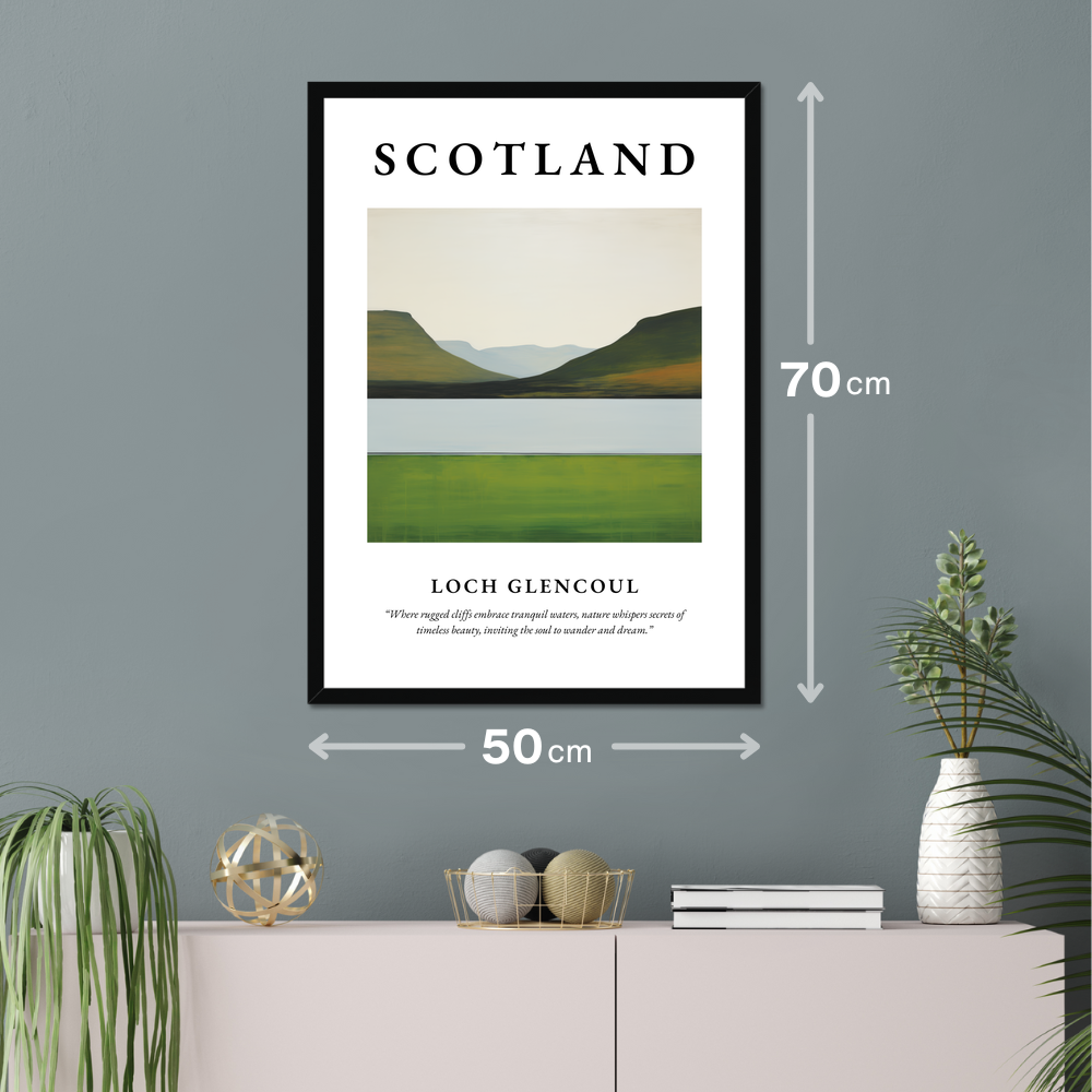 Poster of Loch Glencoul hanging on a wall