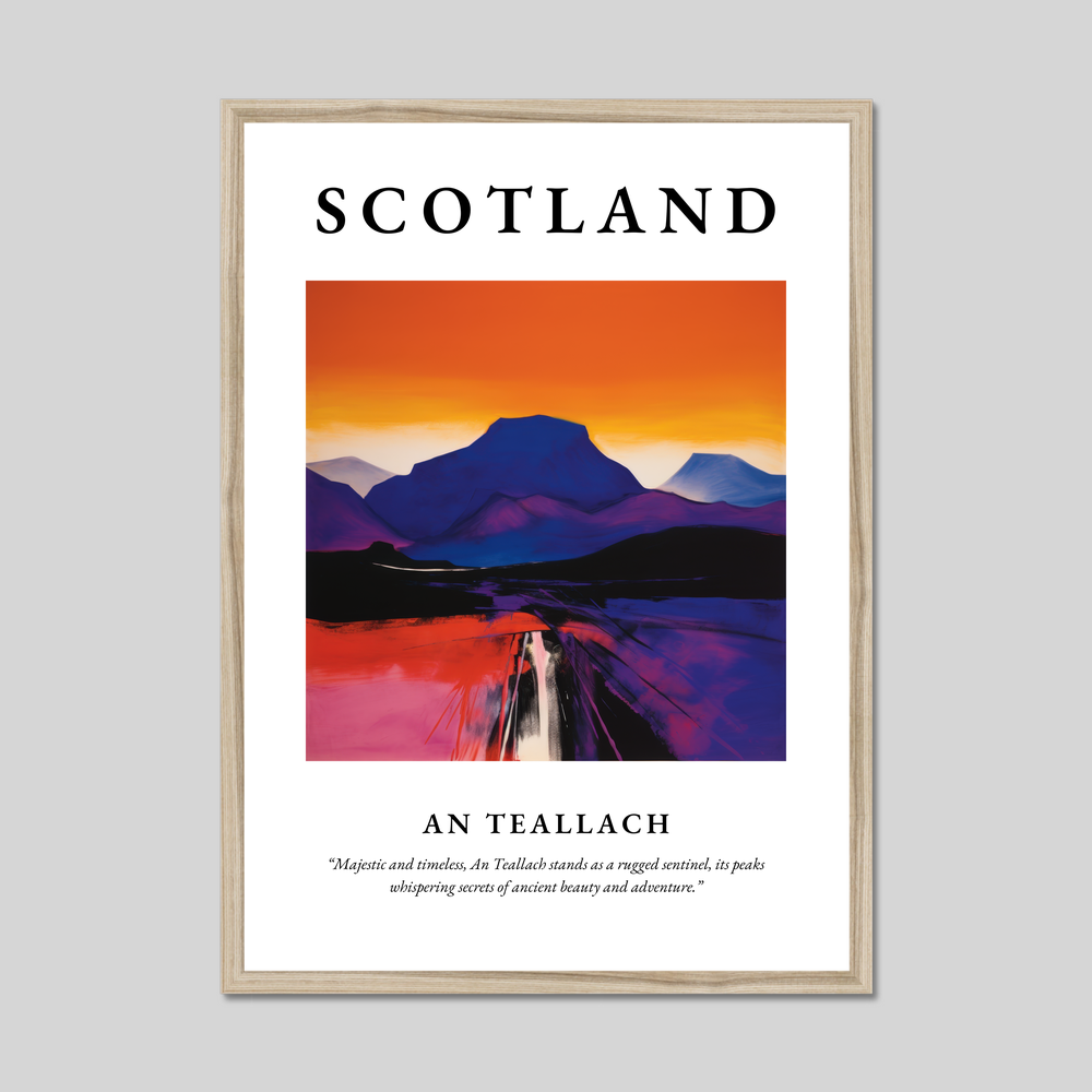 Poster in a natural frame with the word Scotland