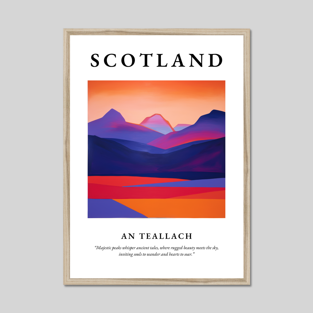 Poster in a natural frame with the word Scotland