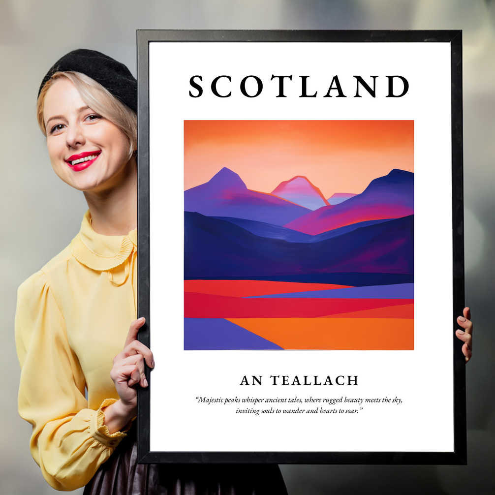 Person holding a poster of An Teallach