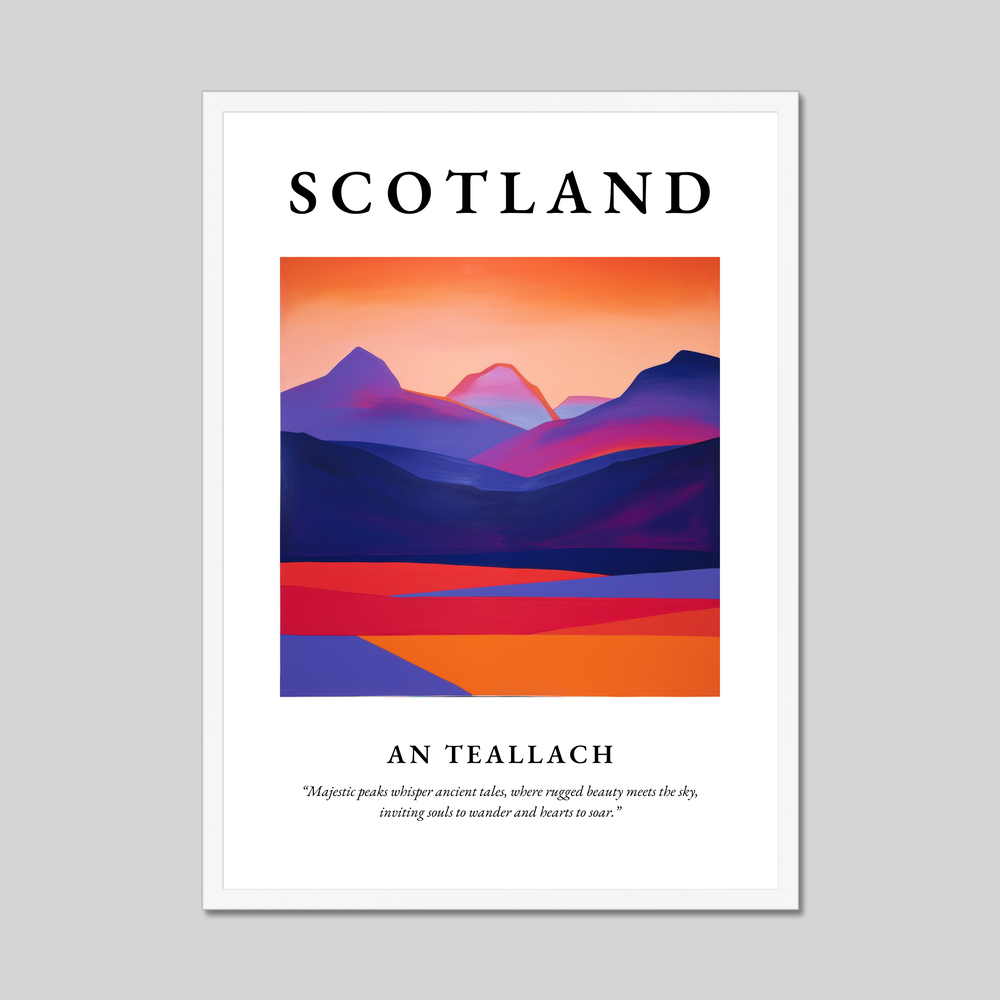 Poster in a white frame with the word Scotland