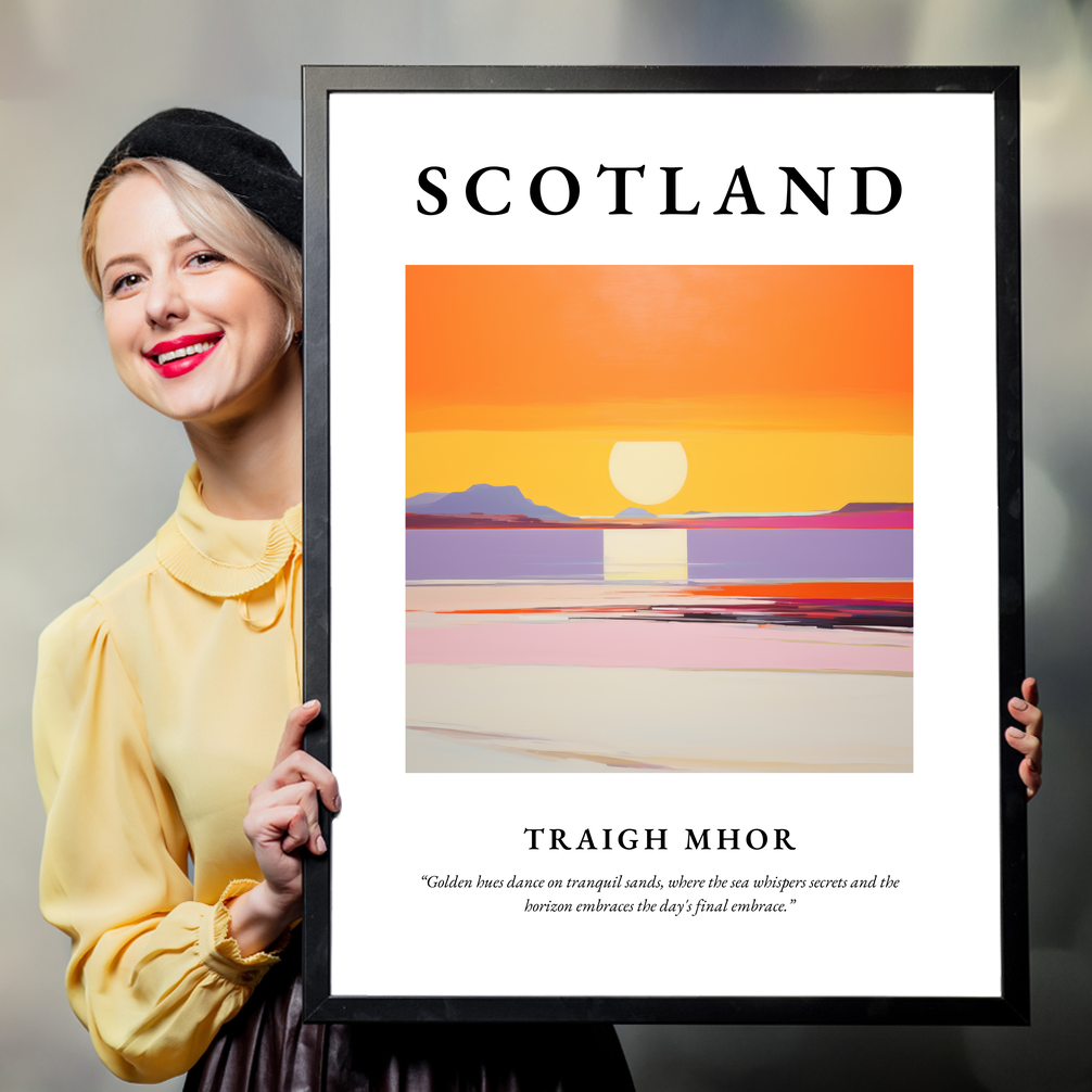 Person holding a poster of Traigh Mhor