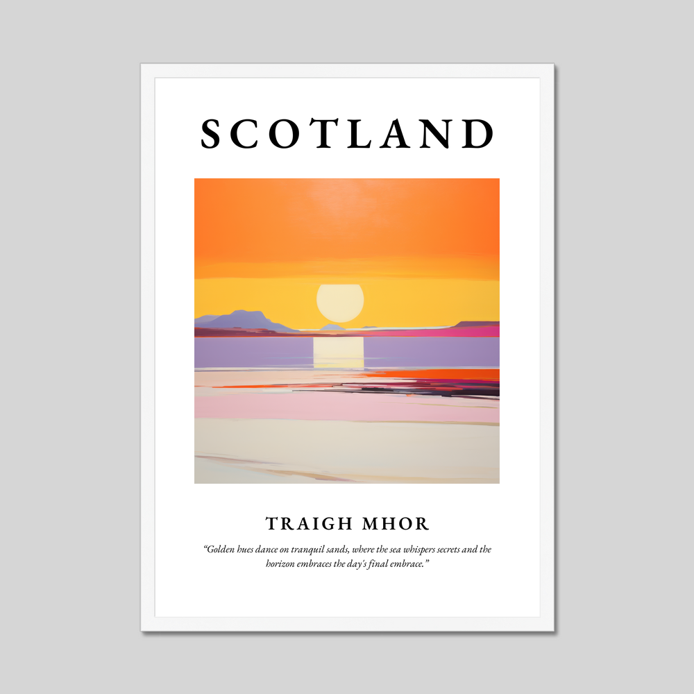 Poster in a white frame with the word Scotland