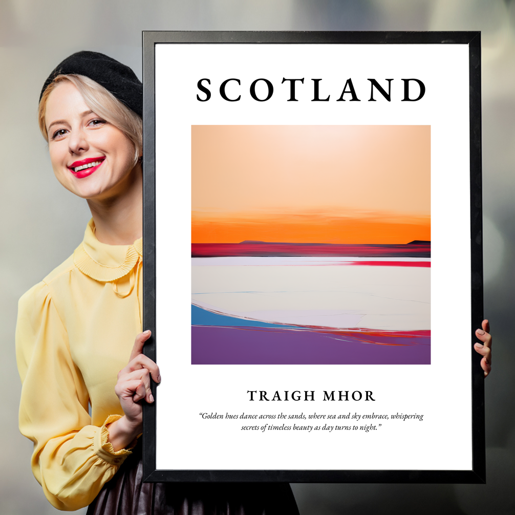 Person holding a poster of Traigh Mhor