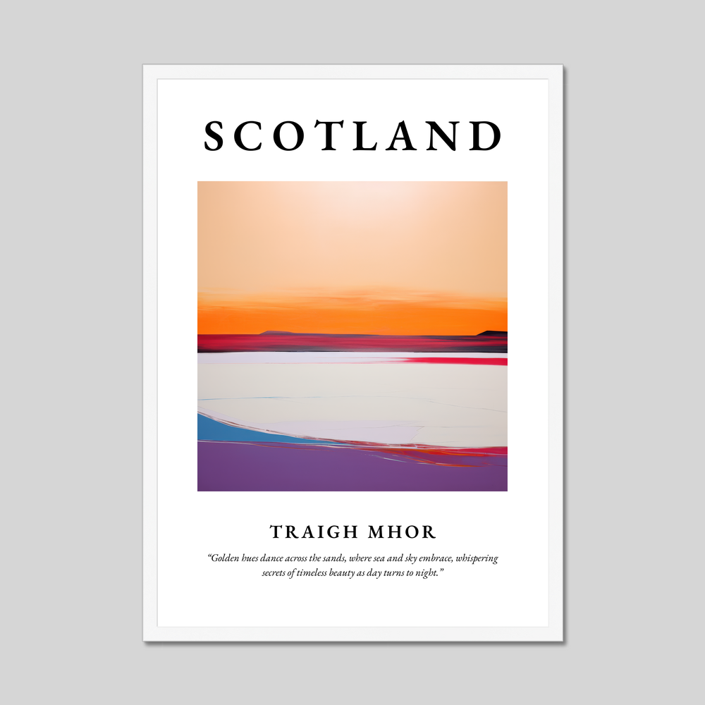 Poster in a white frame with the word Scotland