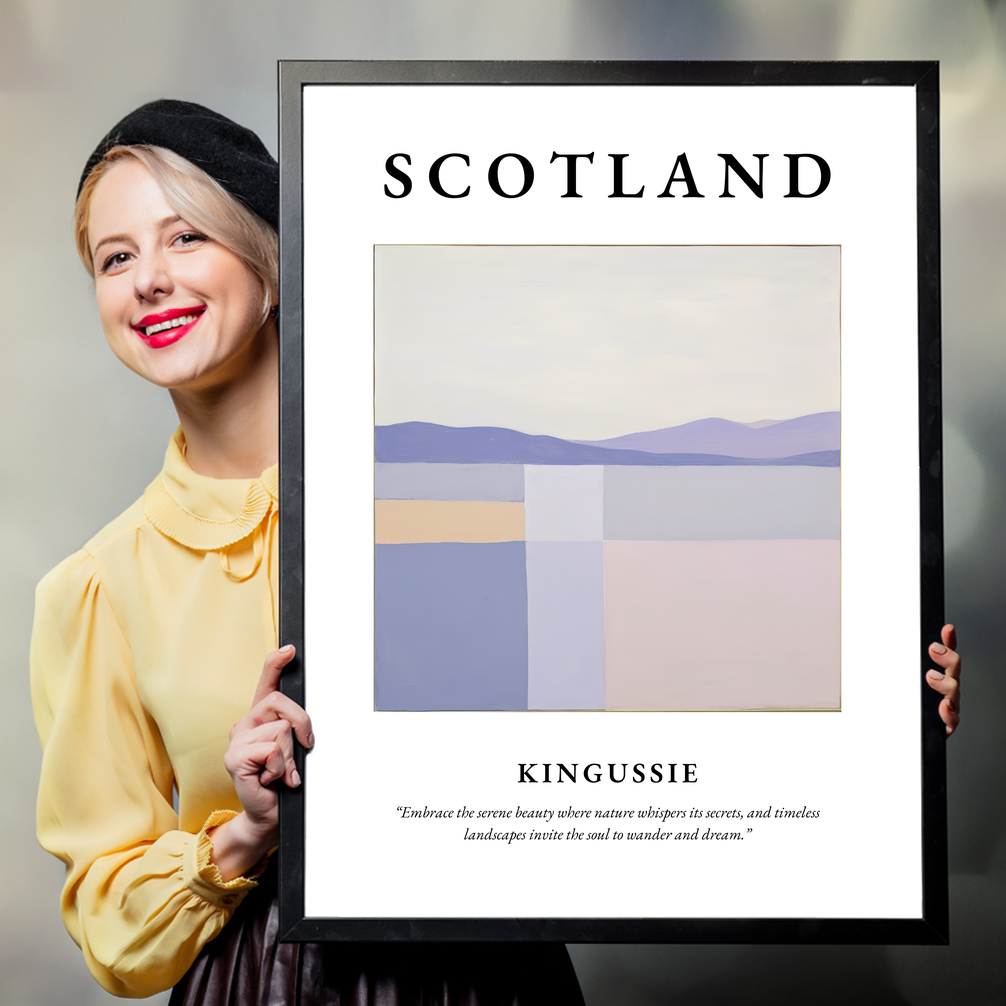 Person holding a poster of Kingussie