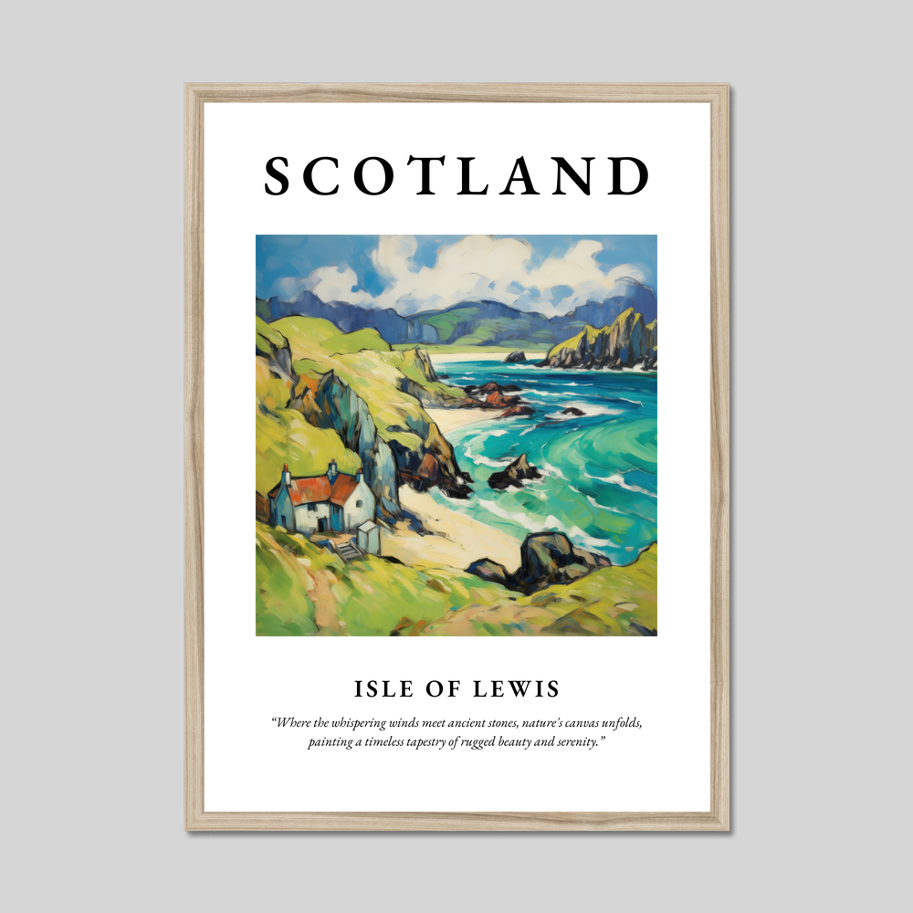 Poster in a natural frame with the word Scotland