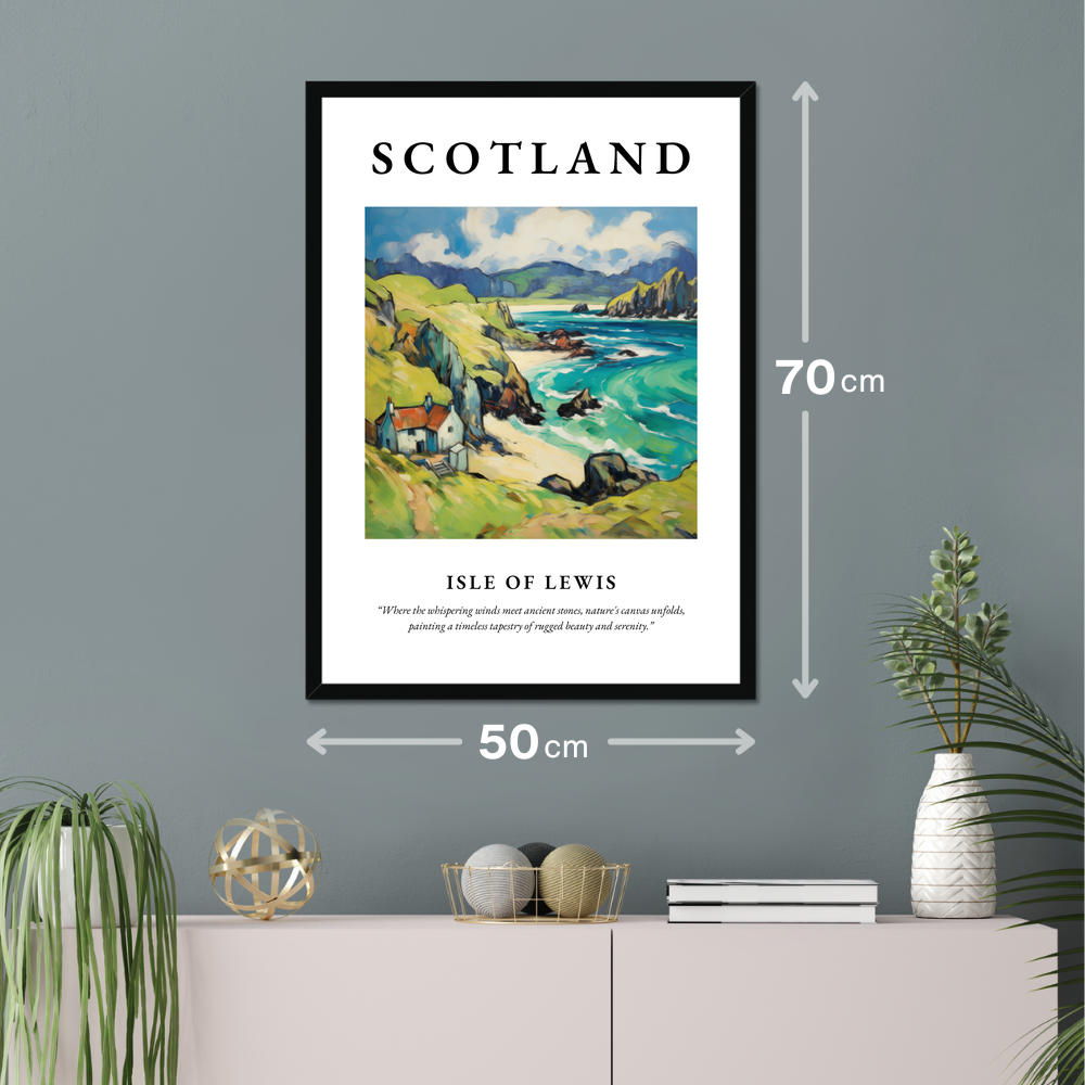 Poster of Isle of Lewis hanging on a wall