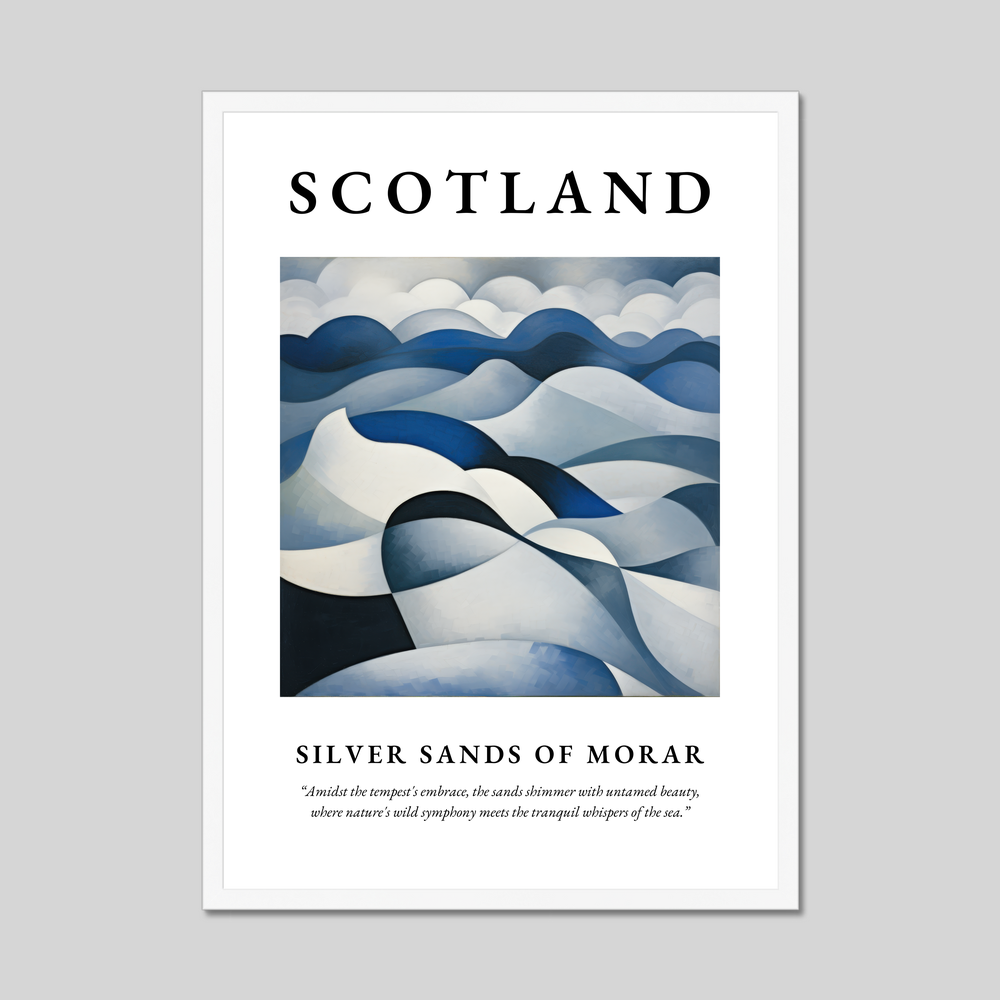 Poster in a white frame with the word Scotland