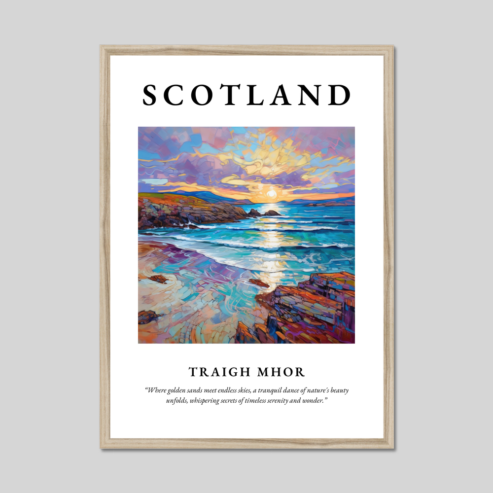 Poster in a natural frame with the word Scotland