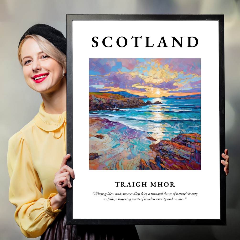 Person holding a poster of Traigh Mhor