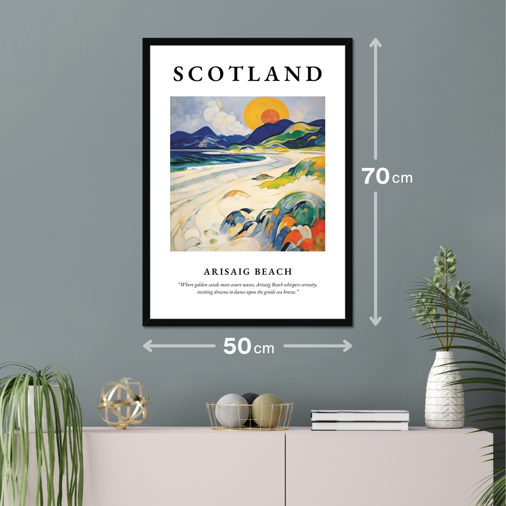 Poster of Arisaig Beach hanging on a wall