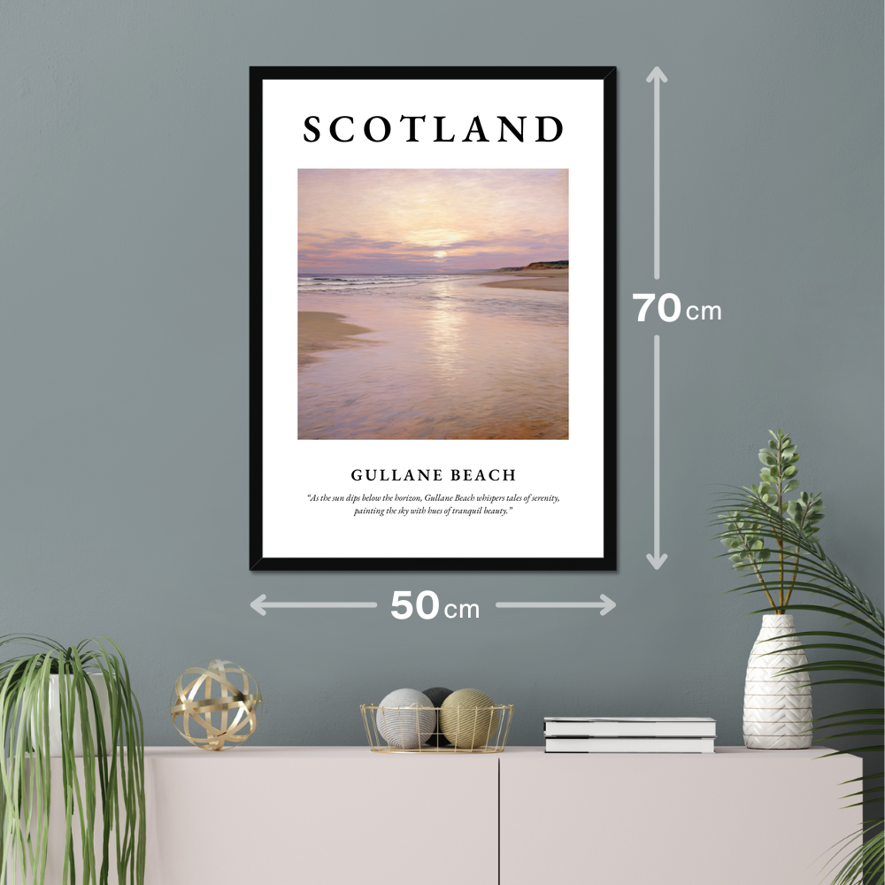 Poster of Gullane Beach hanging on a wall