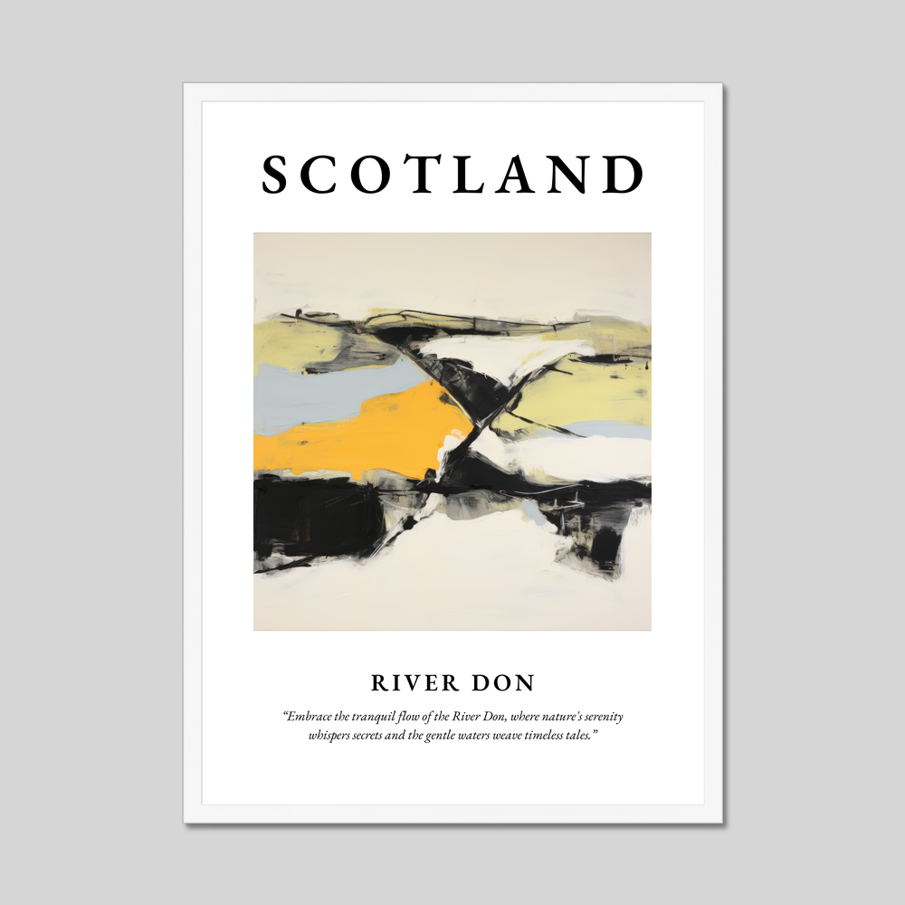 Poster in a white frame with the word Scotland