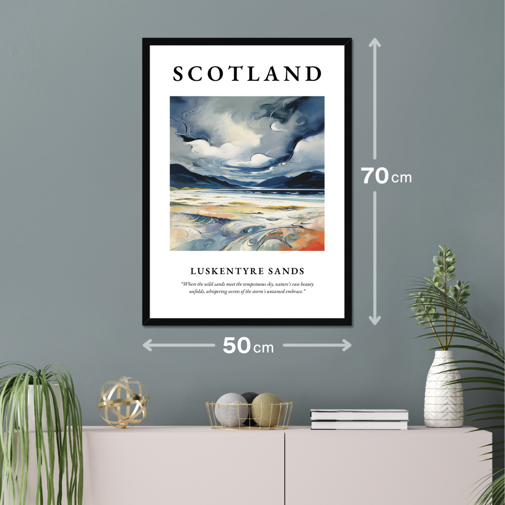 Poster of Luskentyre Sands hanging on a wall