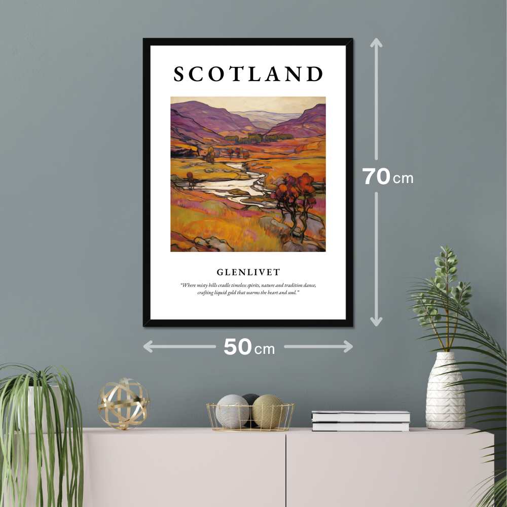 Poster of Glenlivet hanging on a wall