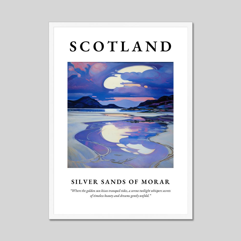 Poster in a white frame with the word Scotland