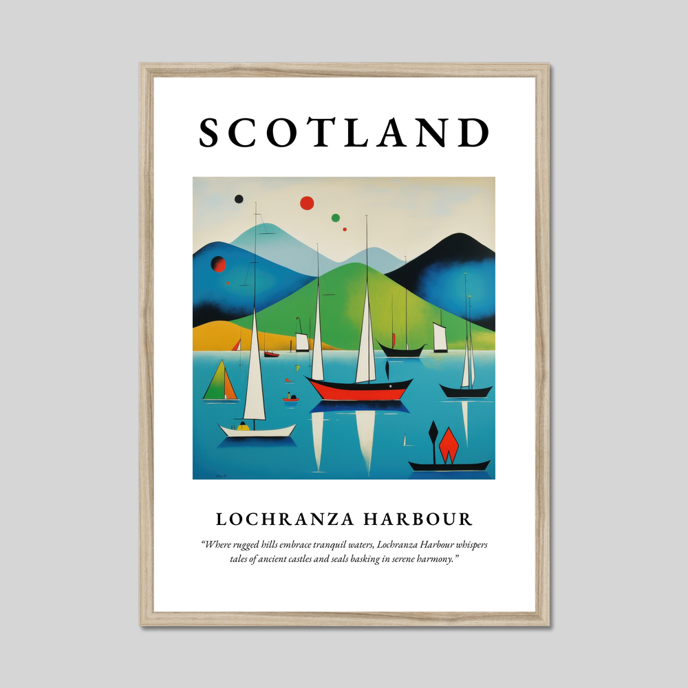 Poster in a natural frame with the word Scotland