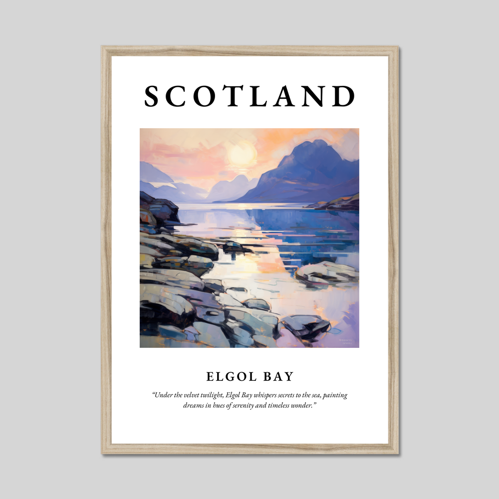 Poster in a natural frame with the word Scotland