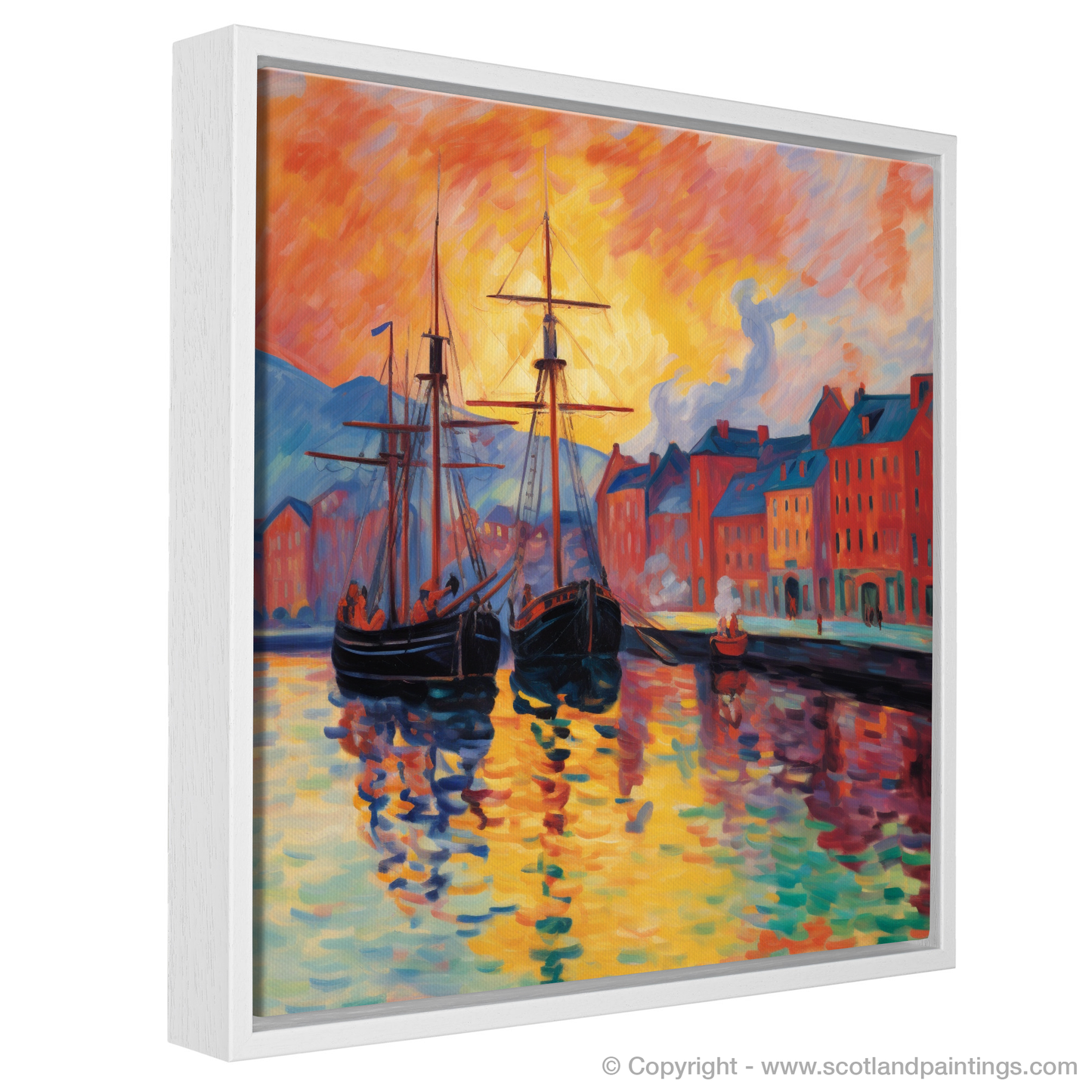 Fauvist Dawn over Greenock Harbor