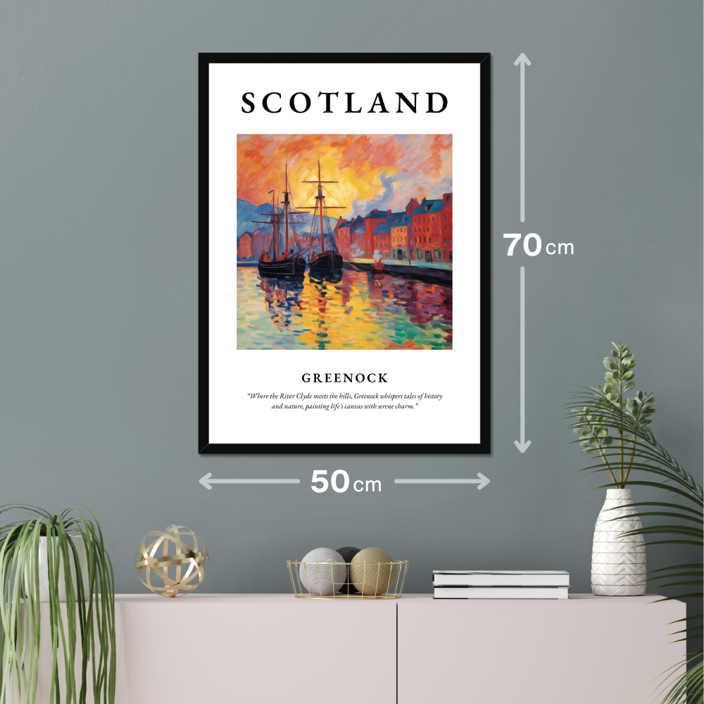 Poster of Greenock hanging on a wall