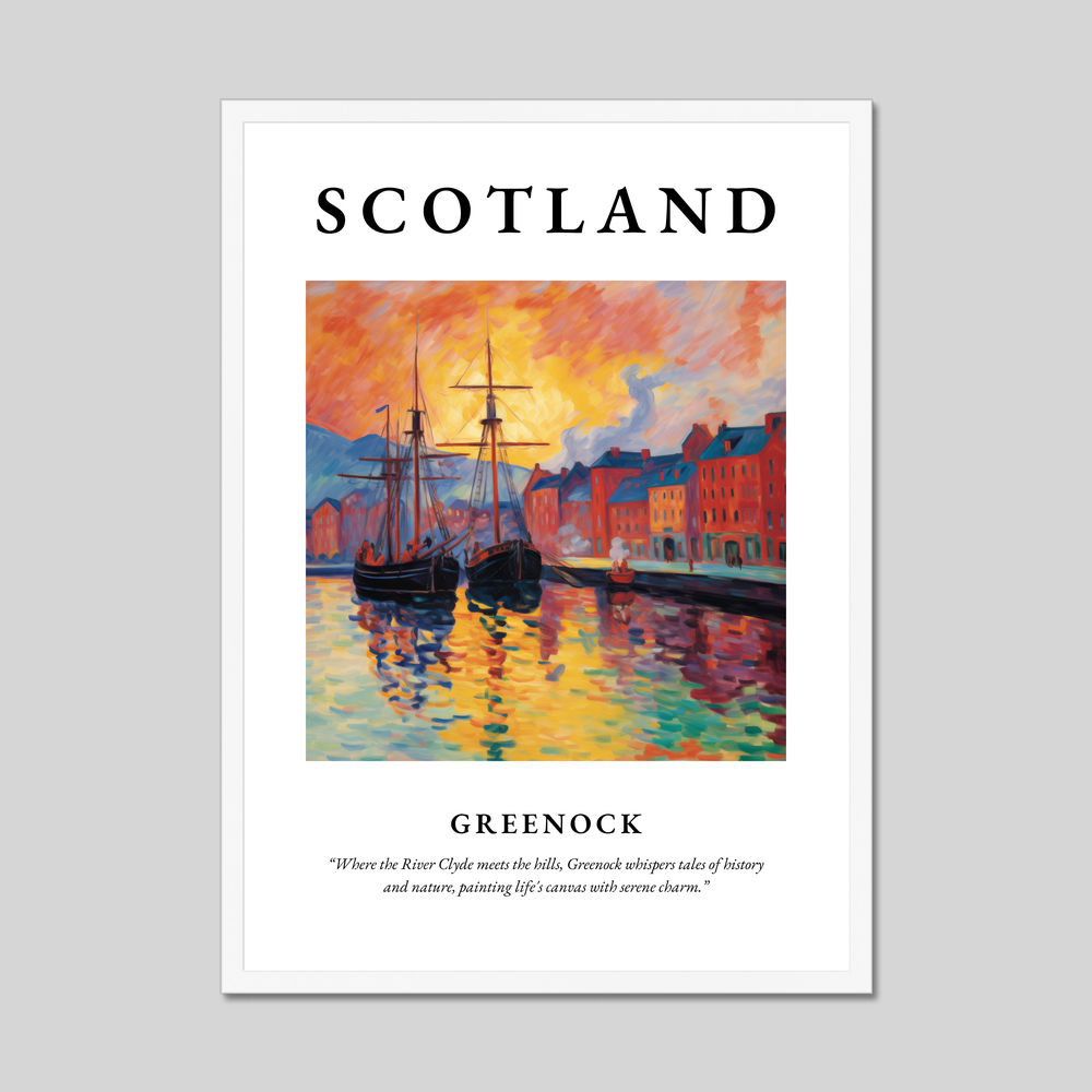 Poster in a white frame with the word Scotland