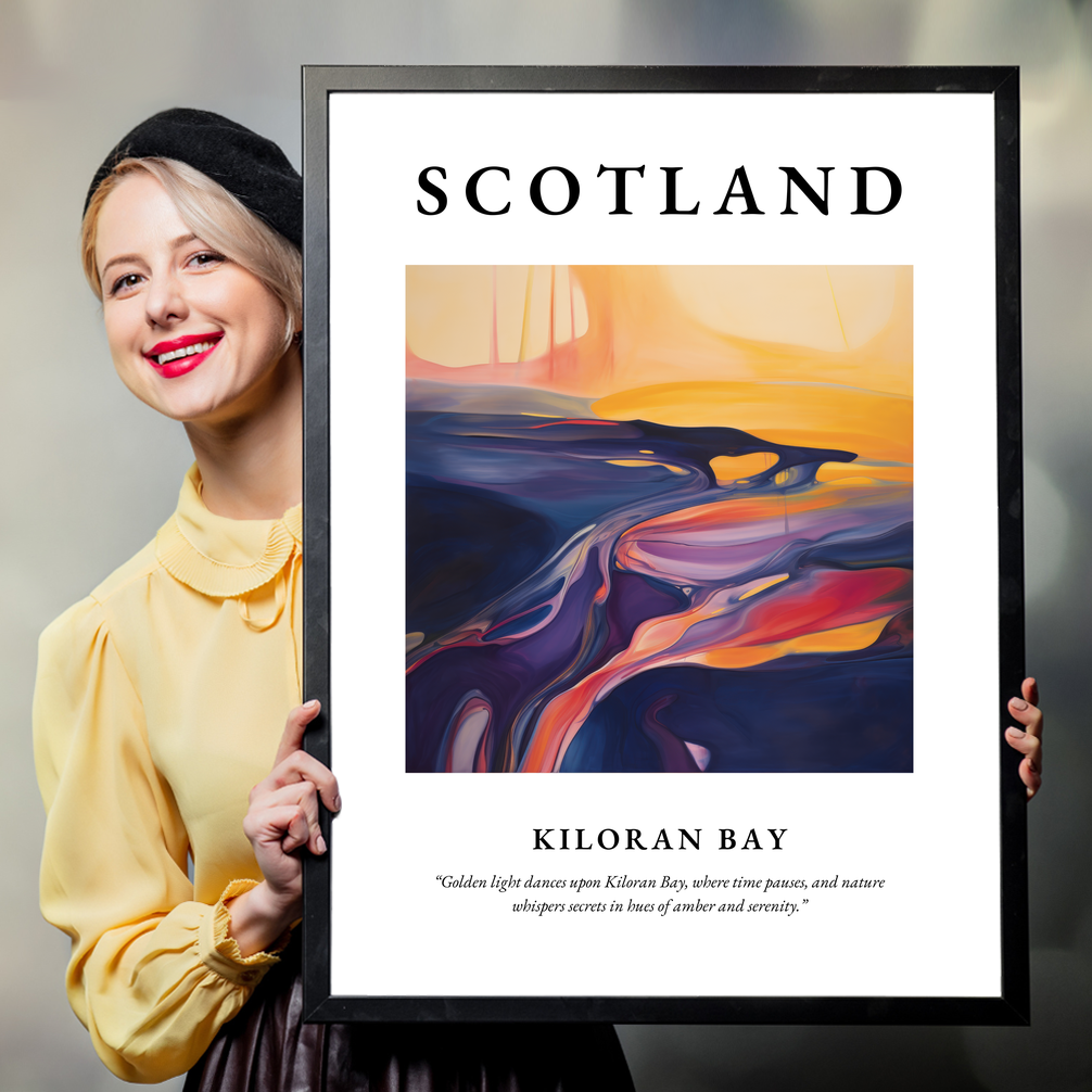 Person holding a poster of Kiloran Bay