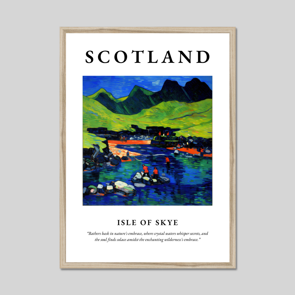 Poster in a natural frame with the word Scotland