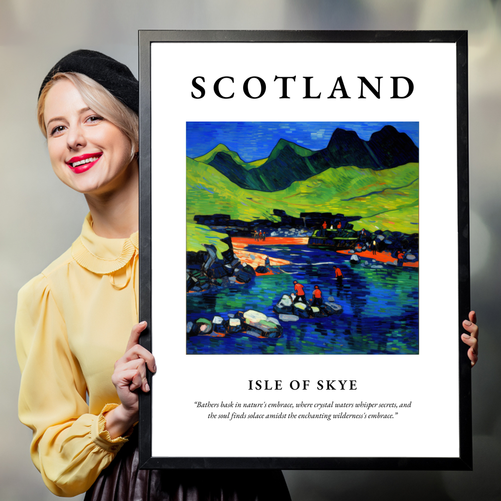 Person holding a poster of Isle of Skye