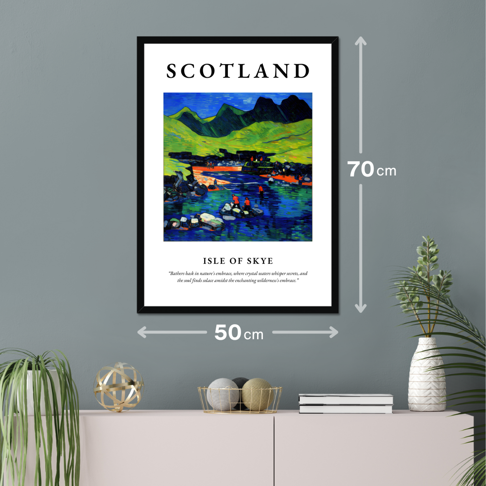 Poster of Isle of Skye hanging on a wall