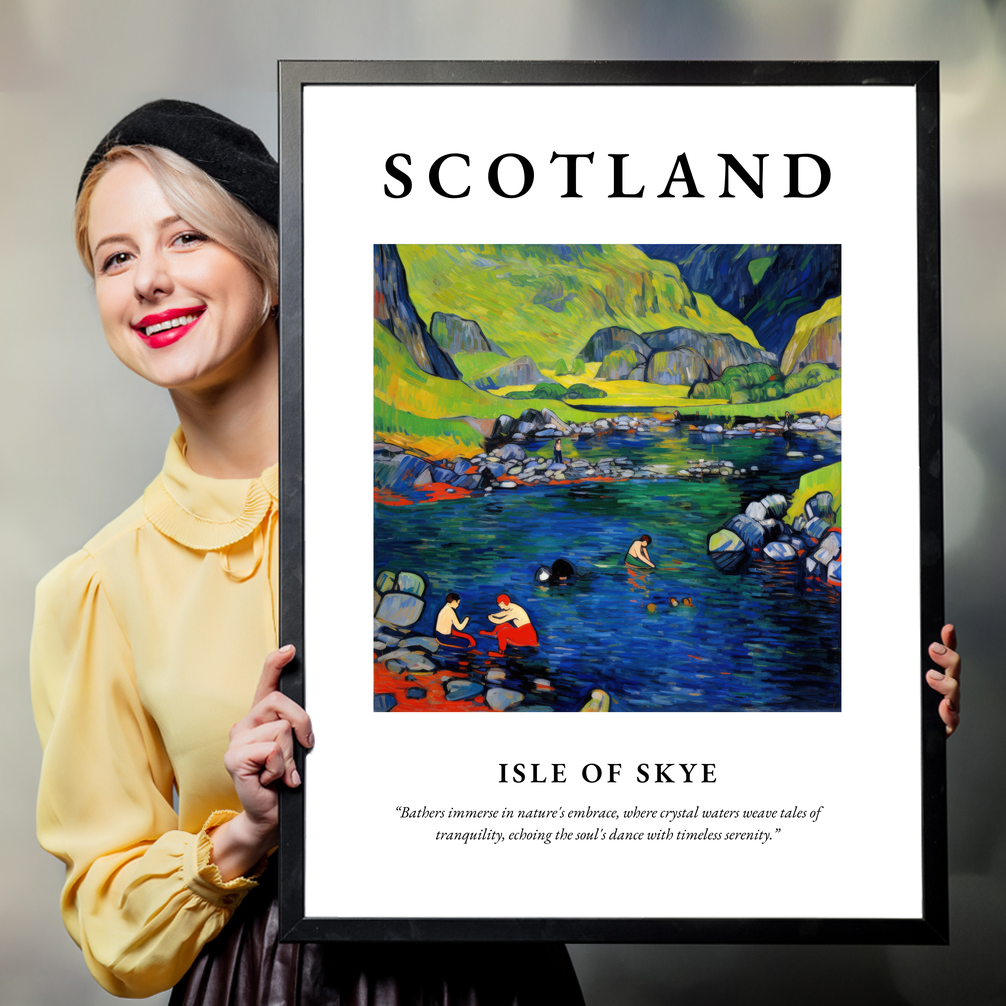 Person holding a poster of Isle of Skye