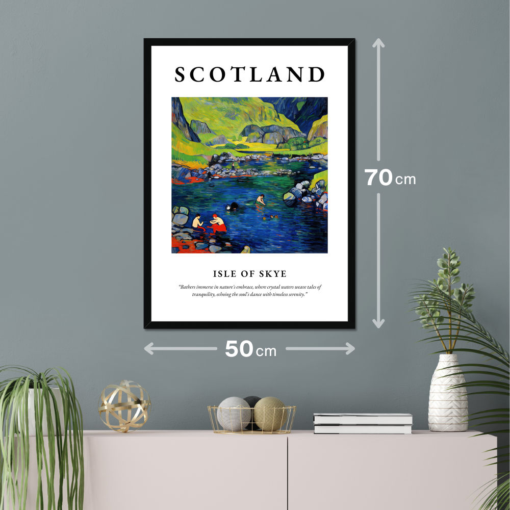 Poster of Isle of Skye hanging on a wall