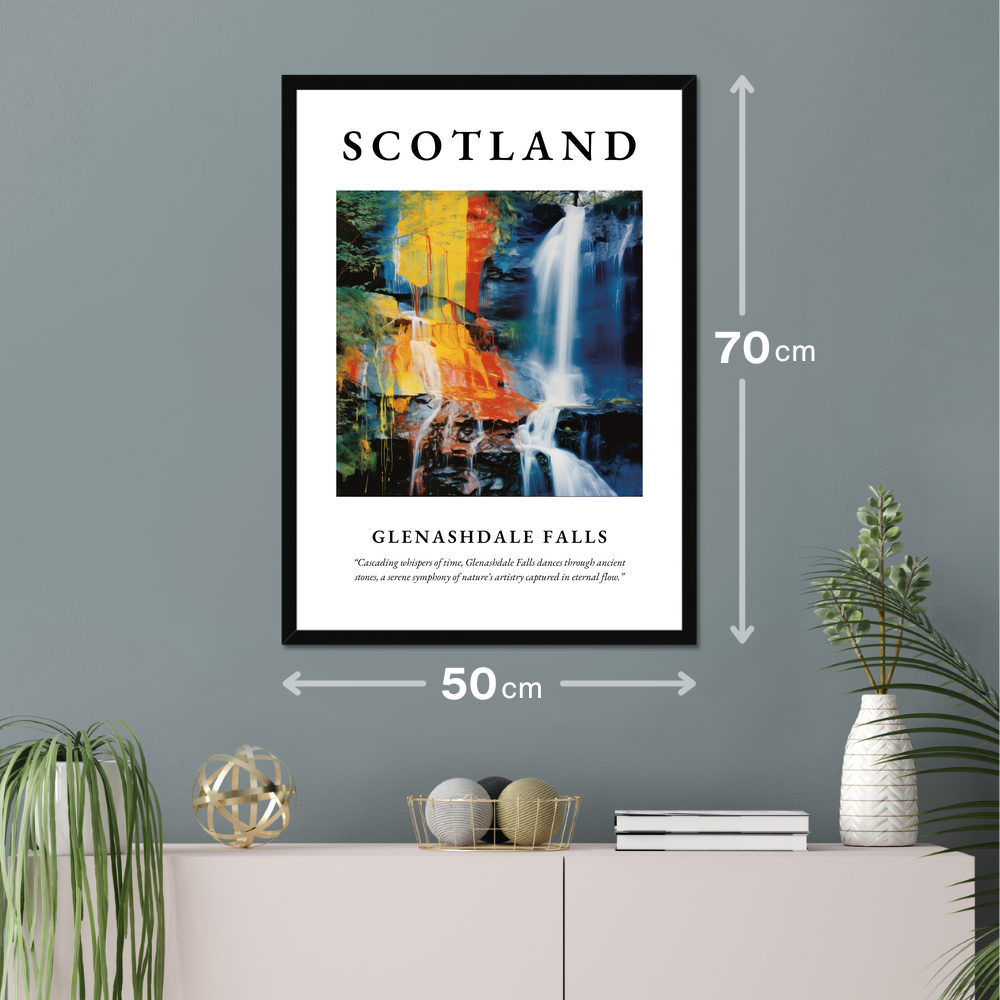 Poster of Glenashdale Falls hanging on a wall