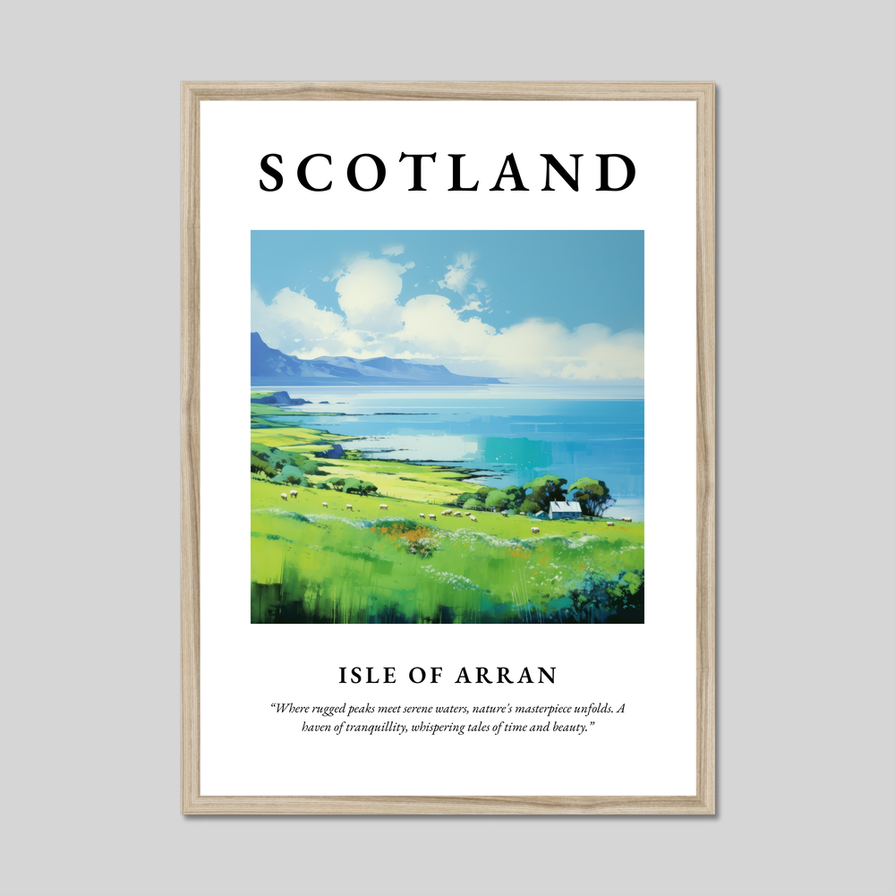 Poster in a natural frame with the word Scotland