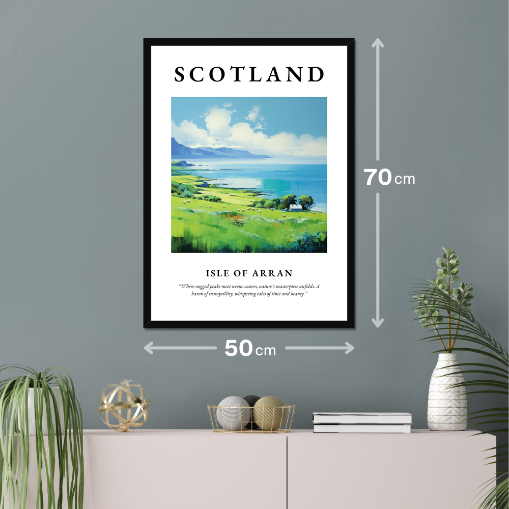 Poster of Isle of Arran hanging on a wall