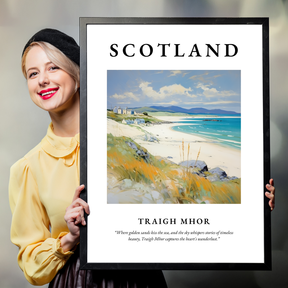 Person holding a poster of Traigh Mhor