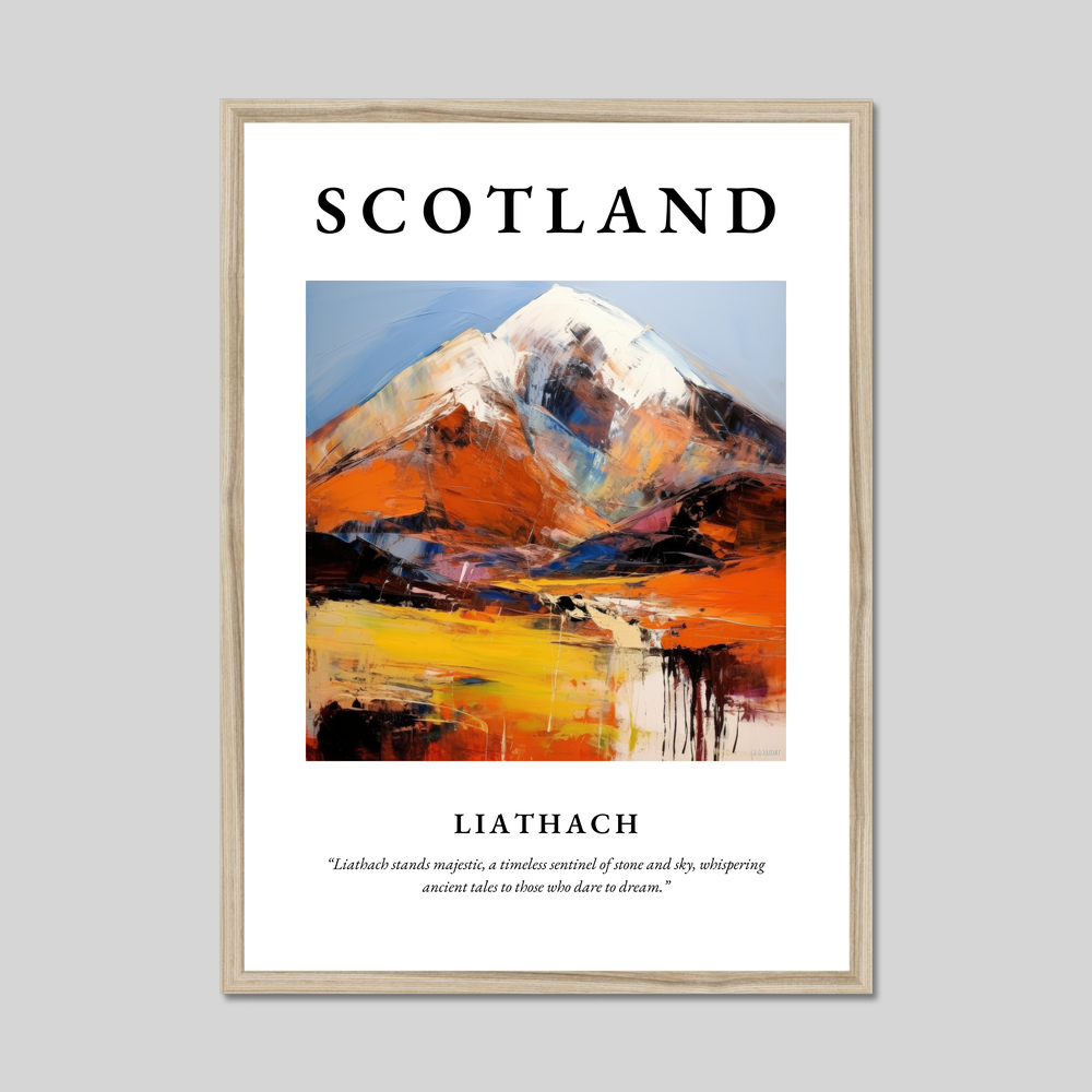 Poster in a natural frame with the word Scotland