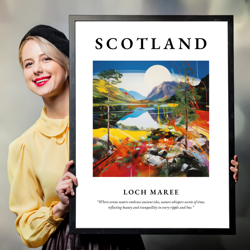 Person holding a poster of Loch Maree