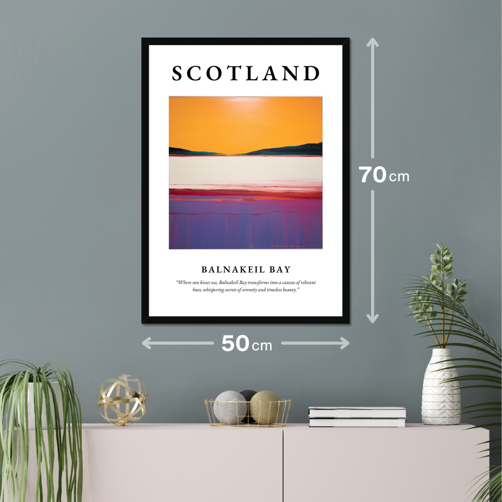 Poster of Balnakeil Bay hanging on a wall