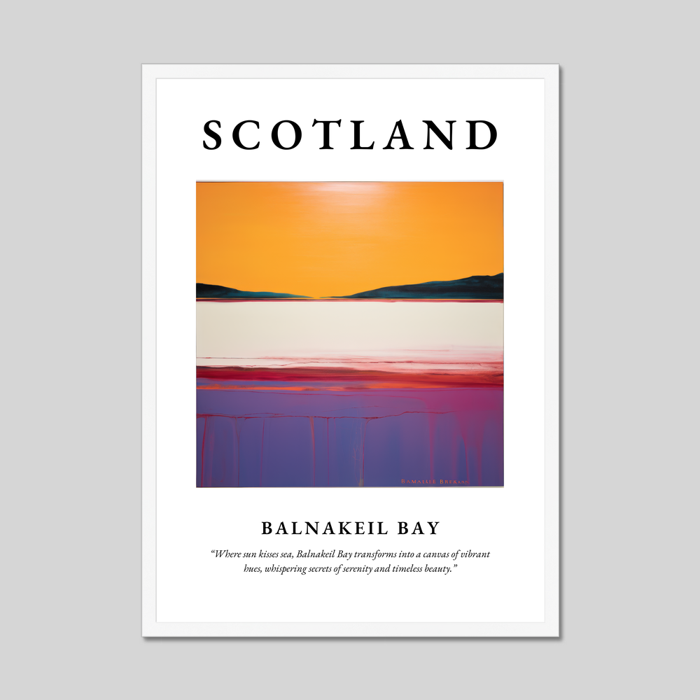 Poster in a white frame with the word Scotland