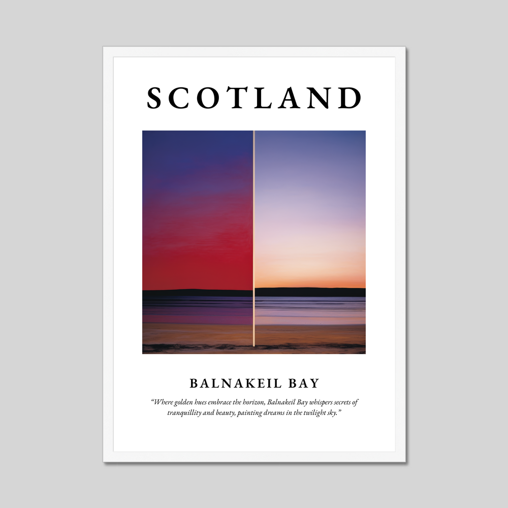 Poster in a white frame with the word Scotland