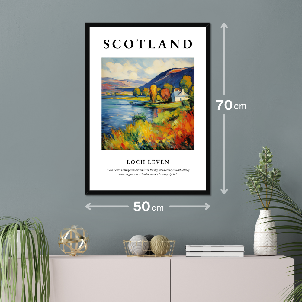 Poster of Loch Leven hanging on a wall