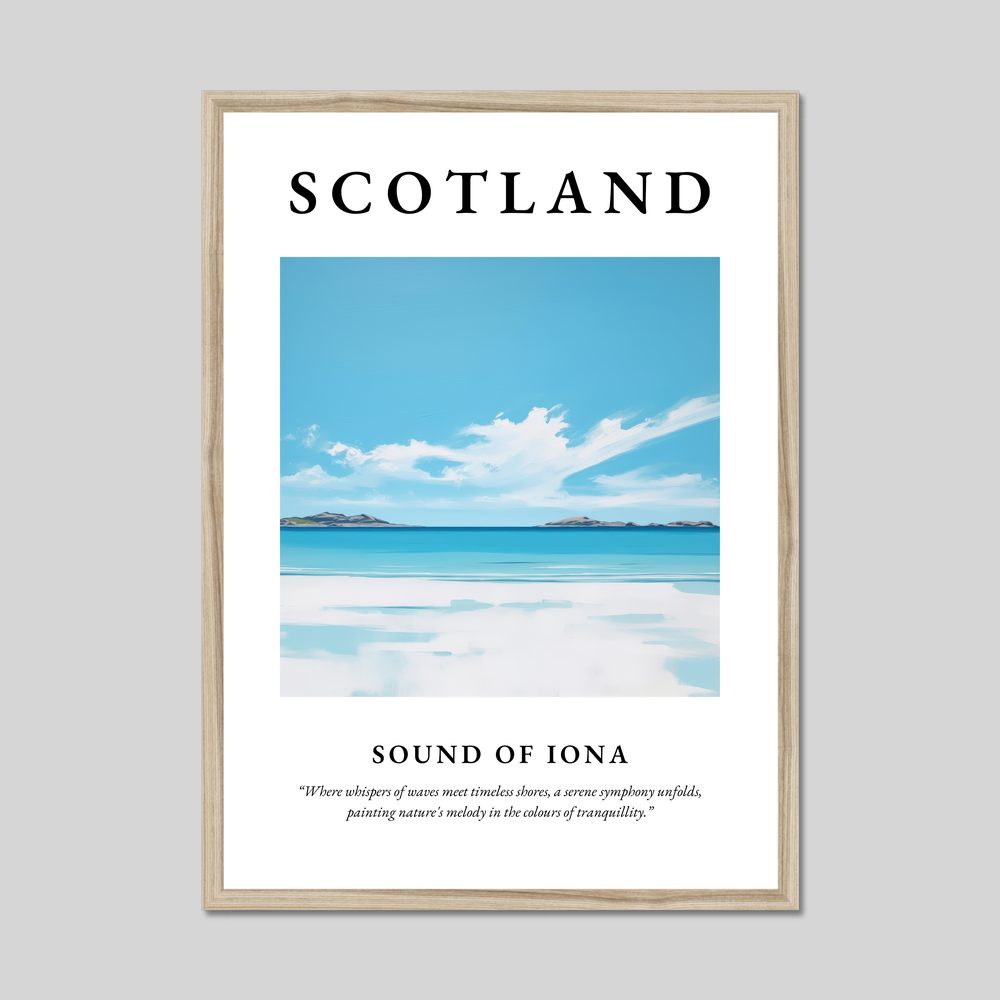 Poster in a natural frame with the word Scotland