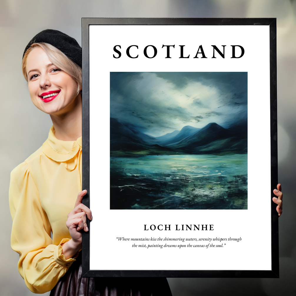 Person holding a poster of Loch Linnhe