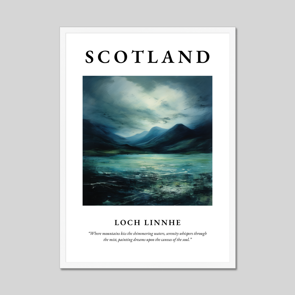 Poster in a white frame with the word Scotland